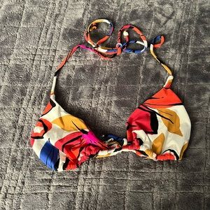 Billybong printed triangle slide bikini top ties in back